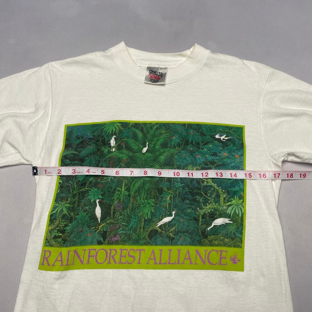 Vintage 90s Rainforest Alliance Single Stitch Shirt Men's Medium Nature Activist - Picture 7 of 9